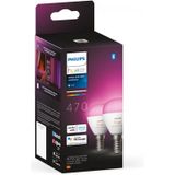 Philips Hue kogellamp - wit en gekleurd licht - 2-pack - E14