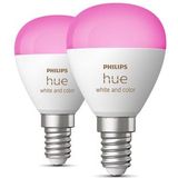 Philips Hue kogellamp - wit en gekleurd licht - 2-pack - E14