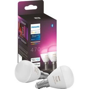 Philips Hue kogellamp - wit en gekleurd licht - 2-pack - E14