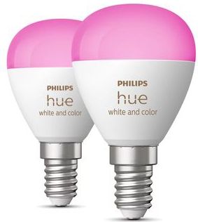 Philips Hue kogellamp - wit en gekleurd licht - 2-pack - E14