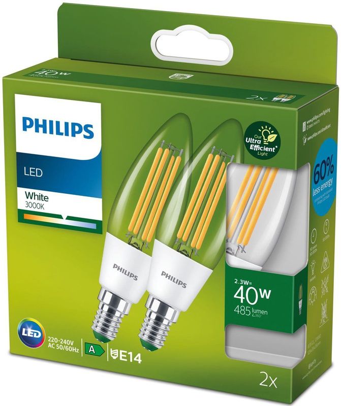 Philips - Ultraefficient LED - Lamp - Energieklasse A - Klassiek Design
