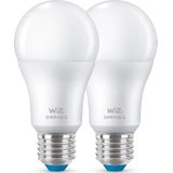 Wiz Slimme LED Verlichting E27 Lamp - Wit Licht - 2 x 8W - Mat - Wi-Fi - 2 Stuks