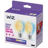 WiZ Filamentlamp Slimme LED Verlichting  - Warm tot Koelwit Licht - E27 - 60W - WiFi - 2 stuks
