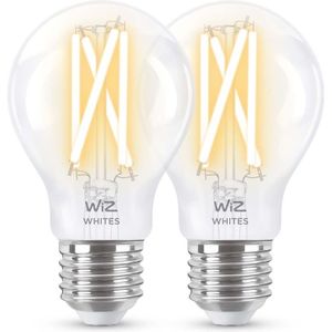 WiZ Whites A60 Slimme filament lamp E27 2700-6500K 8.5W (60W) 2 stuks
