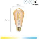 WiZ Edison Filament - 2 pack Slimme Led Verlichting - Warm- tot Koelwit Licht - E27 - 50W - Goud - WiFi