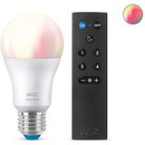 WiZ Lamp en Afstandsbediening Slimme LED-Verlichting - Gekleurd en Wit Licht - E27 - 60W - Mat - Wi-Fi