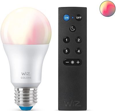 WiZ Lamp en Afstandsbediening Slimme LED-Verlichting - Gekleurd en Wit Licht - E27 - 60W - Mat - Wi-Fi