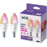 WiZ Kaarslamp 2-pack - Slimme LED-Verlichting - Gekleurd en Wit Licht - E14 - 40W - Mat - WiFi