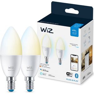 WiZ, Ledlamp, wifi, wit, E14, 40 W, 2 stuks