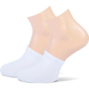 Dames socca of kousenvoetje met kussentje - multipack van 10 paar - protège pied cushion - wit- onzichtbare comfort sokjes