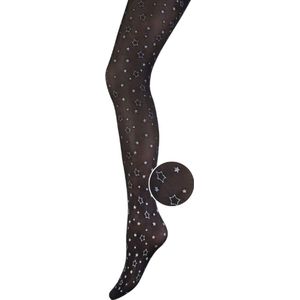 Panty - Zwart - Glitter - Sterren