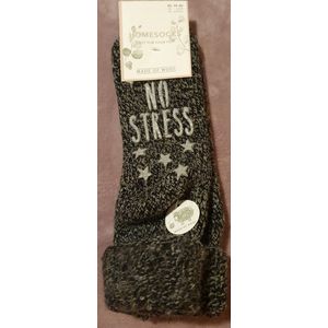 Homesocks Cold Days / Warm Socks met antislip - 38 - Zwart.