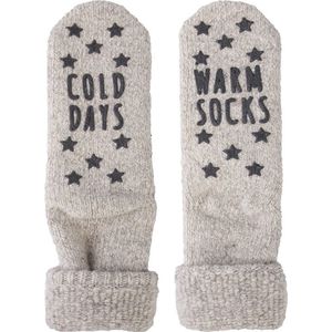 Homesocks - Antislip Sokken - Grijs - Wollen Winter Sokken