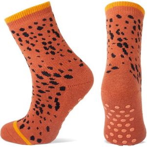 Yellow Moon - Antislip Kindersokken - Caramel - Animal Print