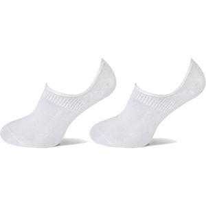 2-paar onzichtbare Footies bamboe - Lage bamboe sneakersokken - Kousenvoetjes voor dames en heren  - Wit