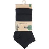 Basset - Quarter Bamboe Sokken - Zwart - 2-Pack
