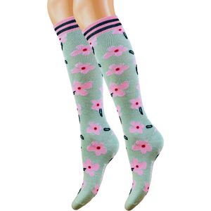 Yellow Moon - Kniekous - Mintgroen - Bloemen - 2-pack