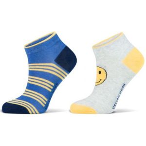Yellow Moon - Kindersokken - Katoen - Met Smiley Dessin - Verpakt per 2
