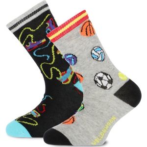 Yellow Moon kindersokken - Happy sports - 2-pack - 23/26