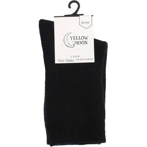Yellow Moon - Kindersokken - Zwart - 2-pack - Badstoffen