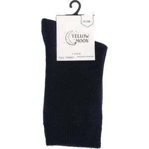 Yellow Moon - Kindersokken - Zwart - 2-pack - Badstoffen