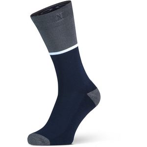 XPOOOS heren bamboe sokken essential graphics basic blauw & grijs