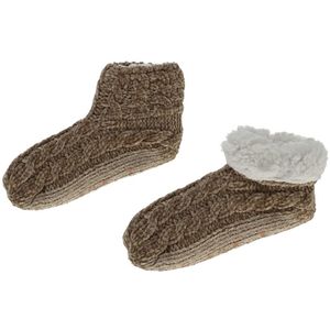 Homeslof - Basset - Chenille Kabel - Beige - Antislip