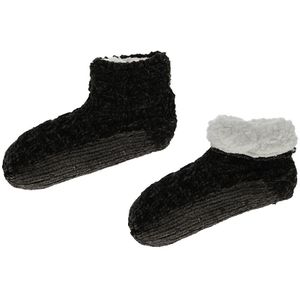 Basset - Homeslof - Antraciet - Chenille Kabel - Met Anti-slip