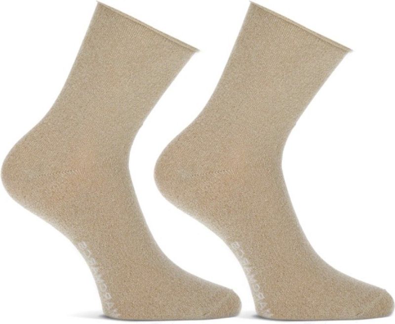 MarcMarcs Blackpool - Glittersokken - 2-pack - Dames - Beige - Viscose