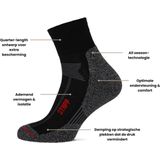 STAPP - Boston All-Season Quarter - Werksokken - Zwart - Coolmax®