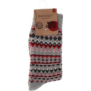 Basset - Wollen Dames Sokken - Grijstinten - Maat 39-42 - 45% Wol