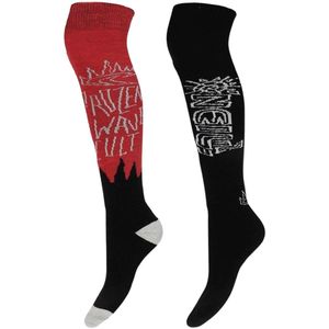 O'Neill - Frozen Wave - Skisokken - Zwart - Rood - Lichtgrijs - 2-pack