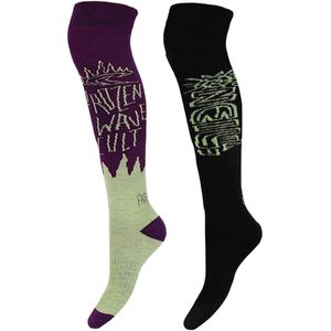 O'Neill - Frozen Wave - Skisokken - Zwart - Lichtgroen - Donkerpaars - 2-pack