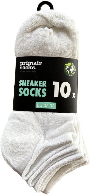 Primair - Sneakersokken - Wit - 10-paar - Dames en Heren