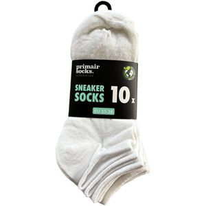 Primair - Enkelsokken - Wit - 10-paar - Dames & Heren Sokken Voordeelverpakking