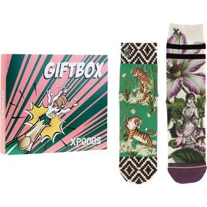 XPOOOS - Giftbox 2P - Sokken - Multi - Halfhoge Dierenprint