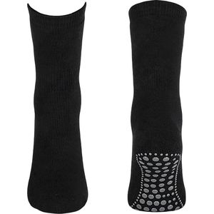 Basset - Home Socks - Antislip - Zwart - Wolmix