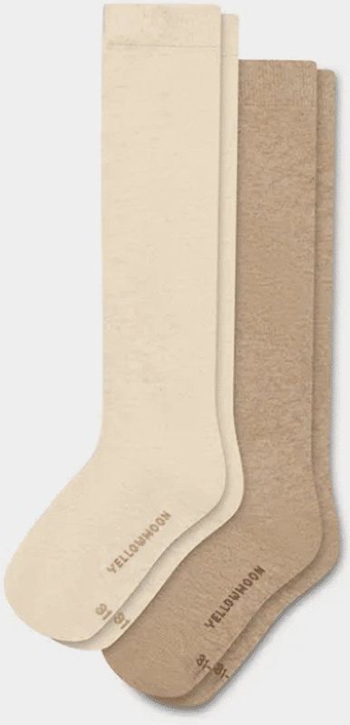 Yellow Moon - Kniekousen - Effen - 80% Katoen - 18% Polyester - 2% Elastaan