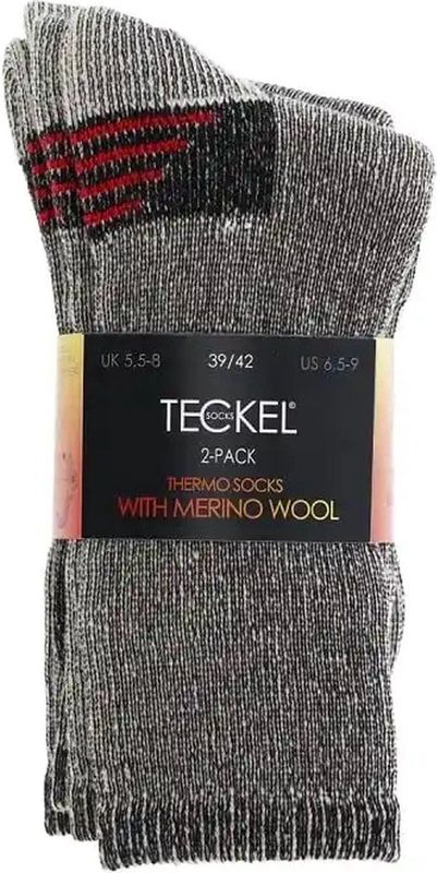 Teckel - Thermo - Wollen Sokken - Zwart - 2-paar - Met Badstof Zool