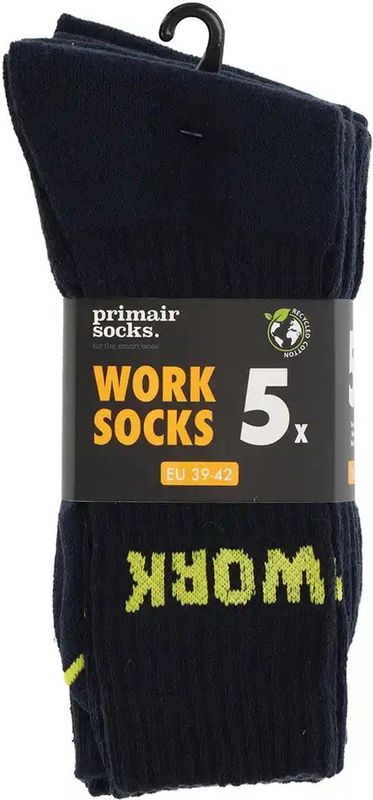 Primair - Heren Werksokken - Zwart - 50% Katoen - Verpakt per 10-paar
