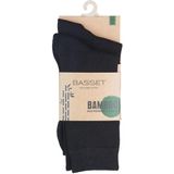 Basset - Hoge Sokken - Zwart - Bamboe Mix - 2 Paar