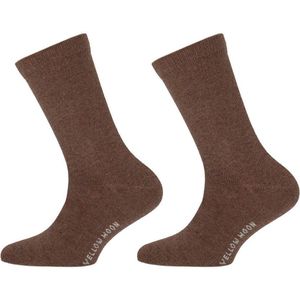 Yellow Moon - Meisjes Sokken - Brown Melange - 2-paar - Glitter