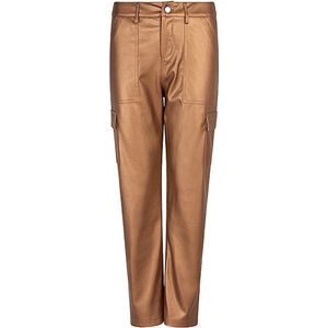 EsQualo Broek Trousers Cargo Vegan Leather F24 11507 750 Brandy Dames