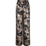Esqualo wide leg regular waist palazzo broek zwart met glitter