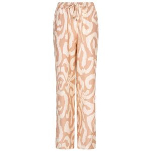 Esqualo regular waist casual broek lichtbruin