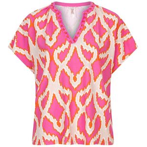 Esqualo Top Beads Disco Spark - Korte Mouw - Roze - Kralen