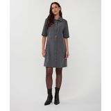 Esqualo - Dames Jurk - Grijs - Effen - Polokraag