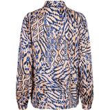 EsQualo Blouse Blouse Basic Flow F25 14506 999 Print Dames Maat - W34