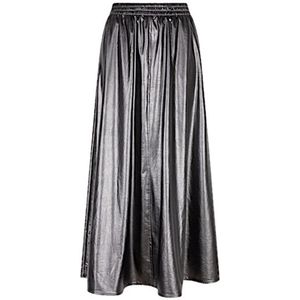 Esqualo - Plissé Rok - Zilver - Imitatieleren