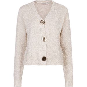 Esqualo - Gebreid Vest - Brons - Regular Fit - V-hals - Knoopsluiting